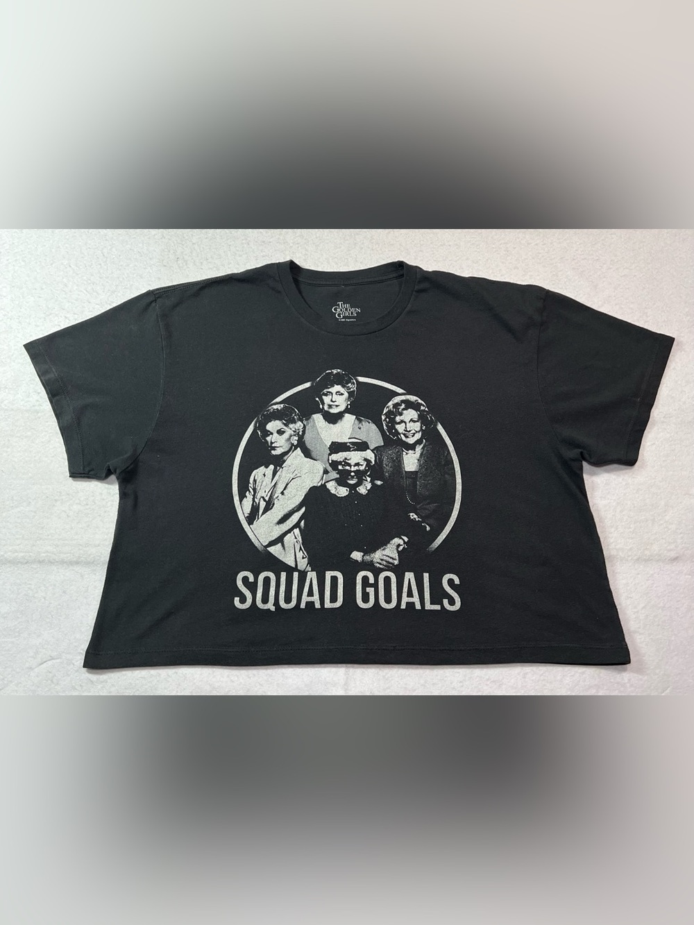 Bioworld The Golden Girls Squad Goals Black Crop Top Graphic Tee Women's Size L